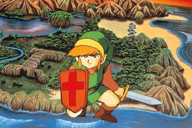 The Legend of Zelda Was Always Meant To Be Passed Down 7 Classic link standing in front of a map from The Legend of Zelda: Art & Artifacts