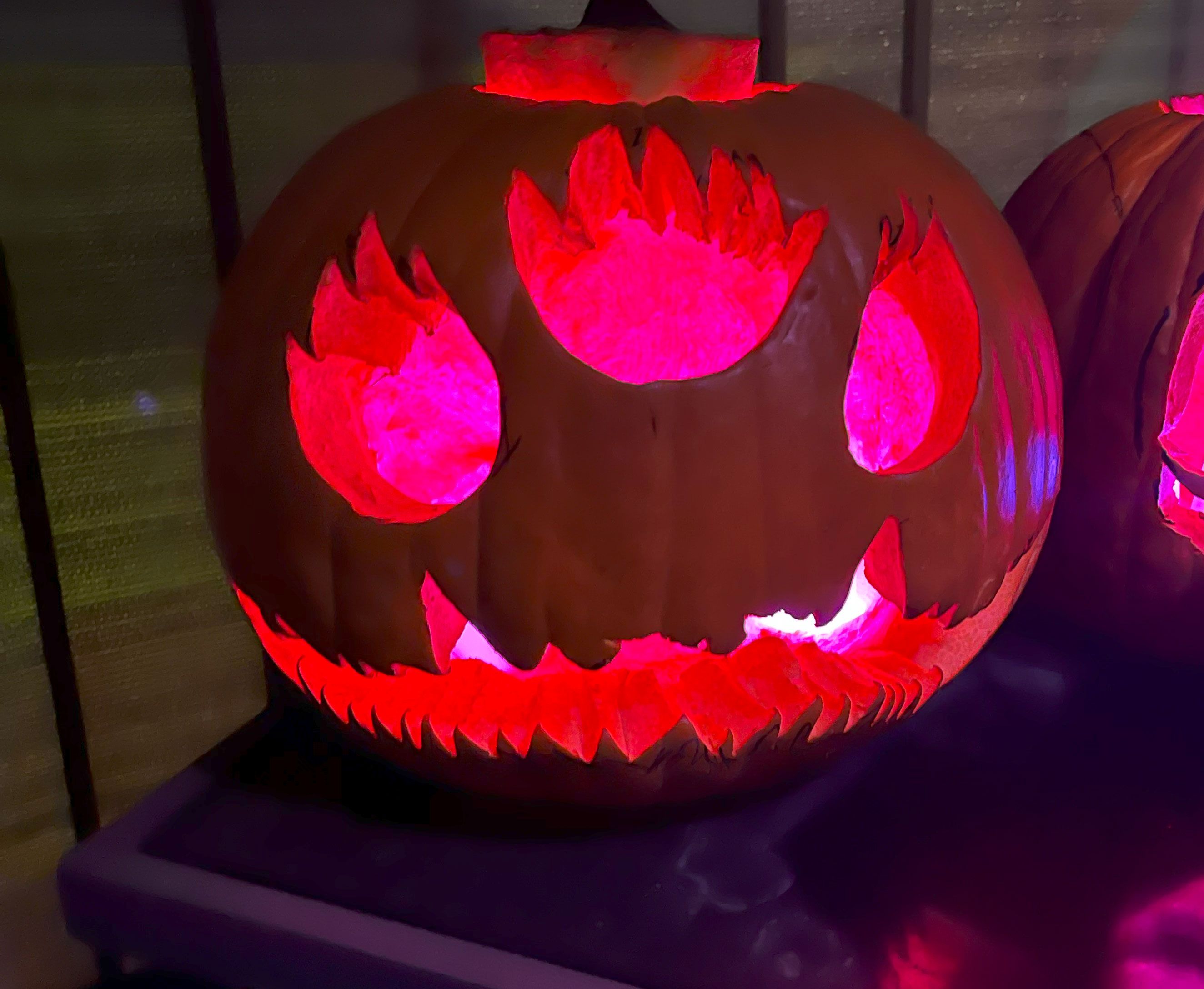 Spooky video game monster jack-o'-lantern pumpkin carving