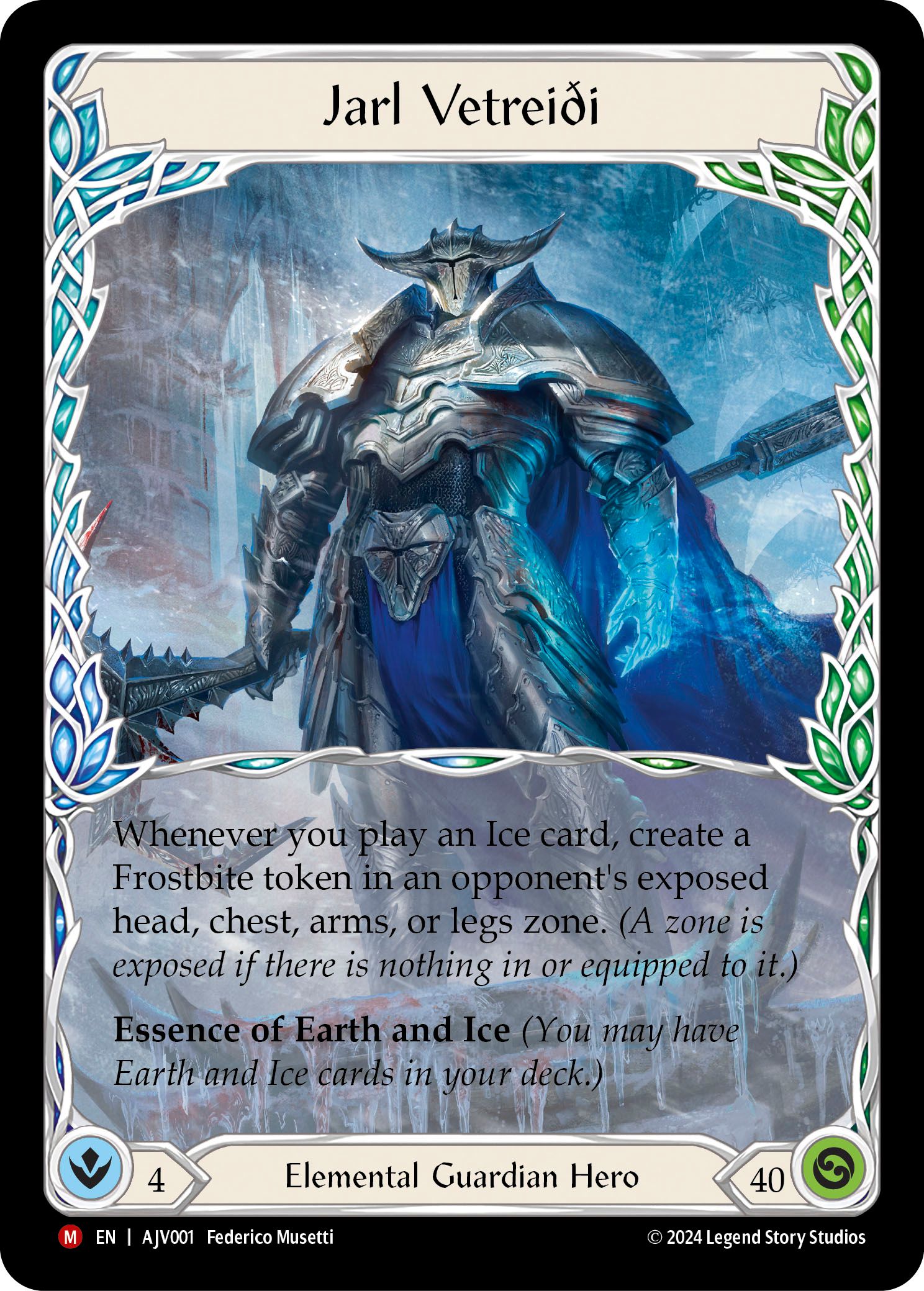 FLESH AND BLOOD Ice Guardian セット Flesh and Blood's Jarl Vetreiđi cards revealed, with a signature
