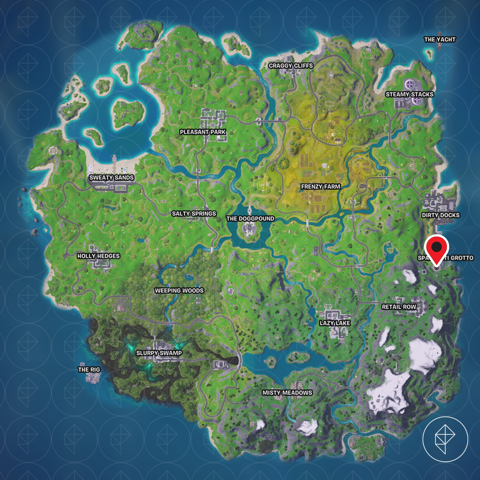 Eminem and Spaghetti Grotto location in Fortnite Remix