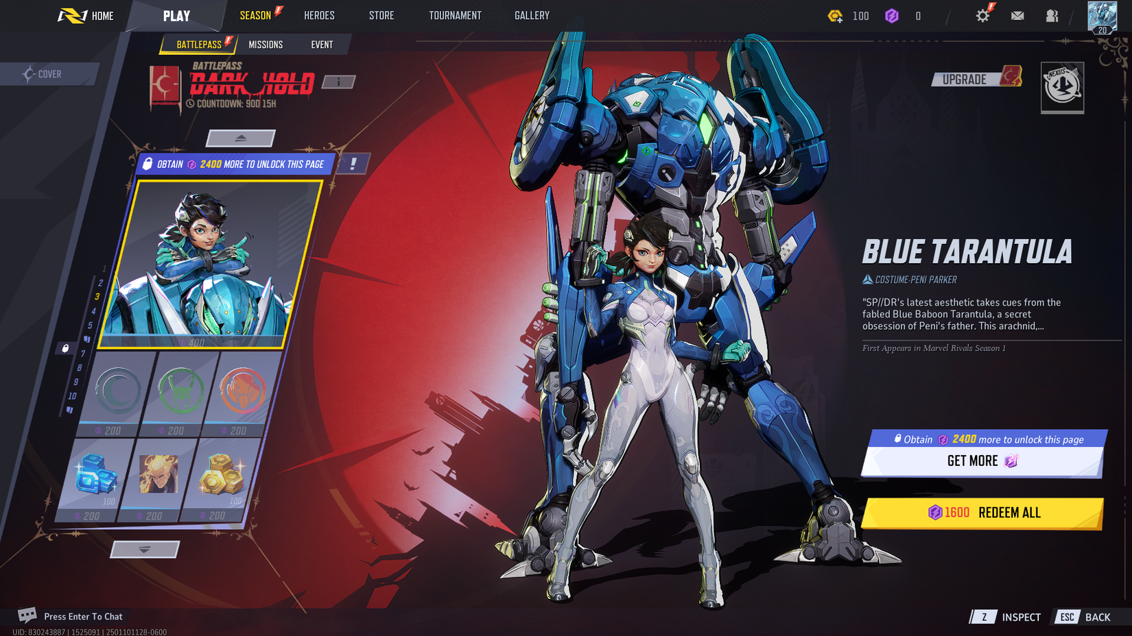 All Marvel Rivals season 1 battle pass skins and rewards