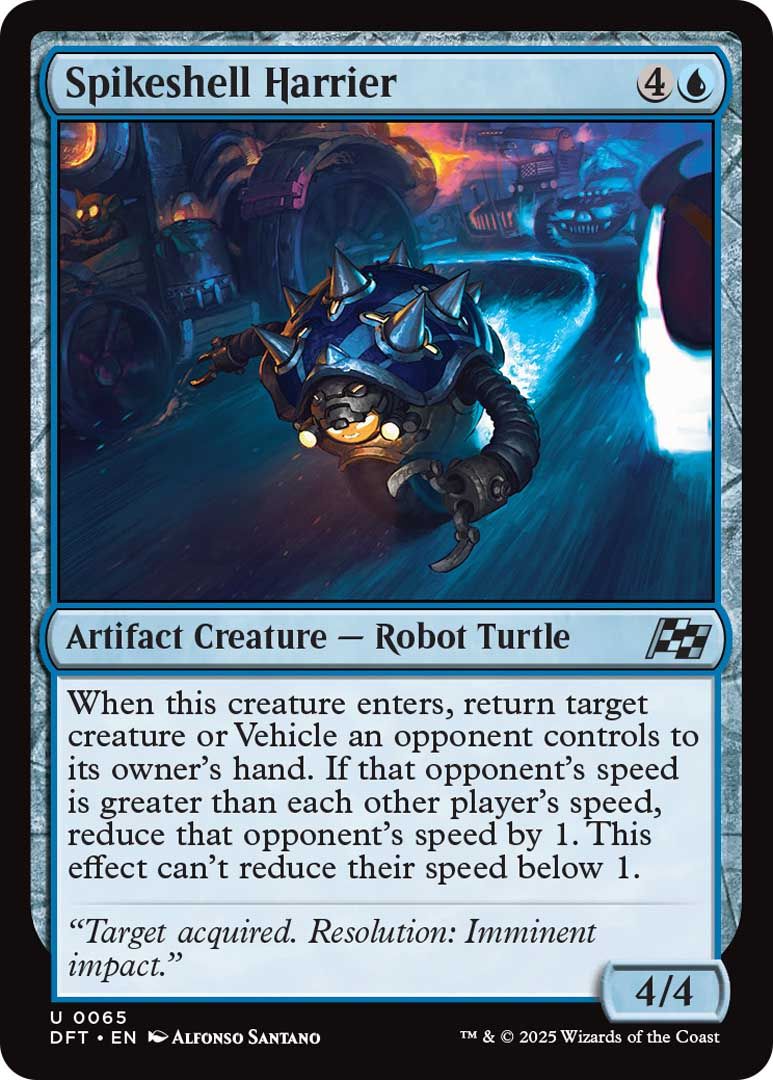 MTG Aetherdrift is about racing carts, so here's a blue shell