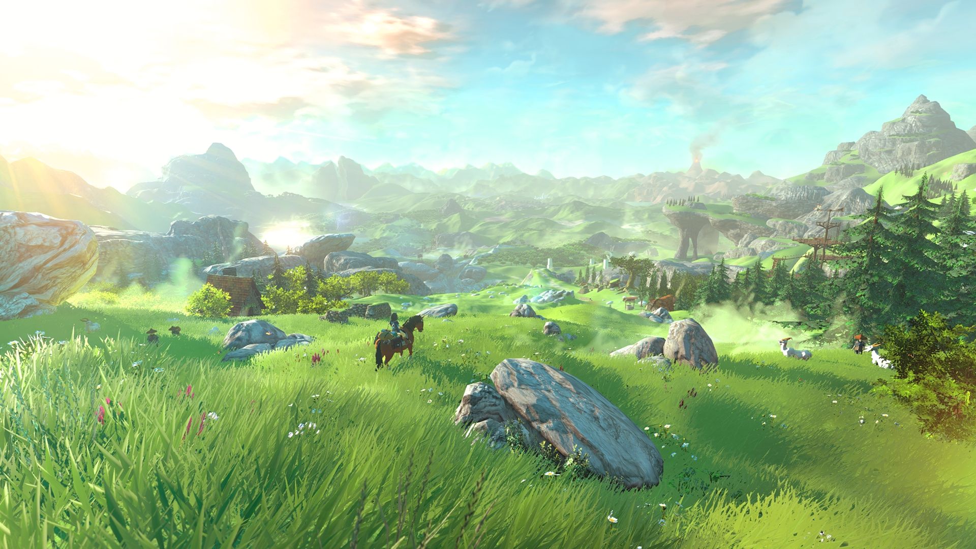 Atmospheric shot of Hyrule without UI elements