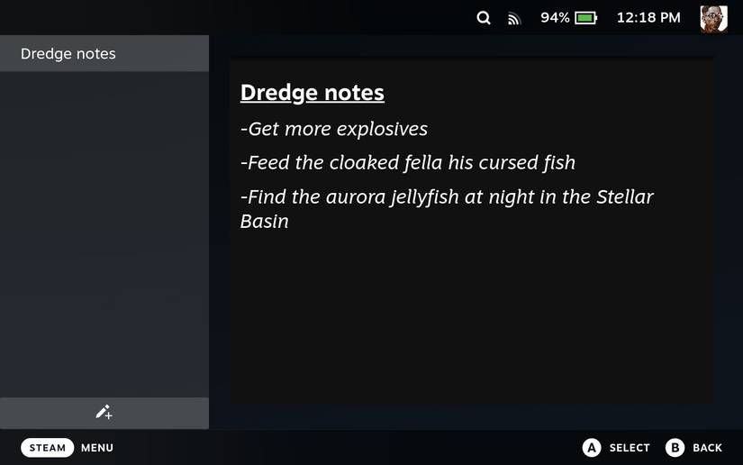 The Steam Deck finally has notes access