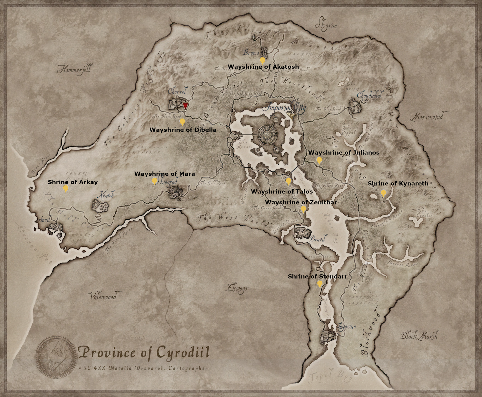 All 'Pilgrimage' wayshrines in Oblivion Remastered