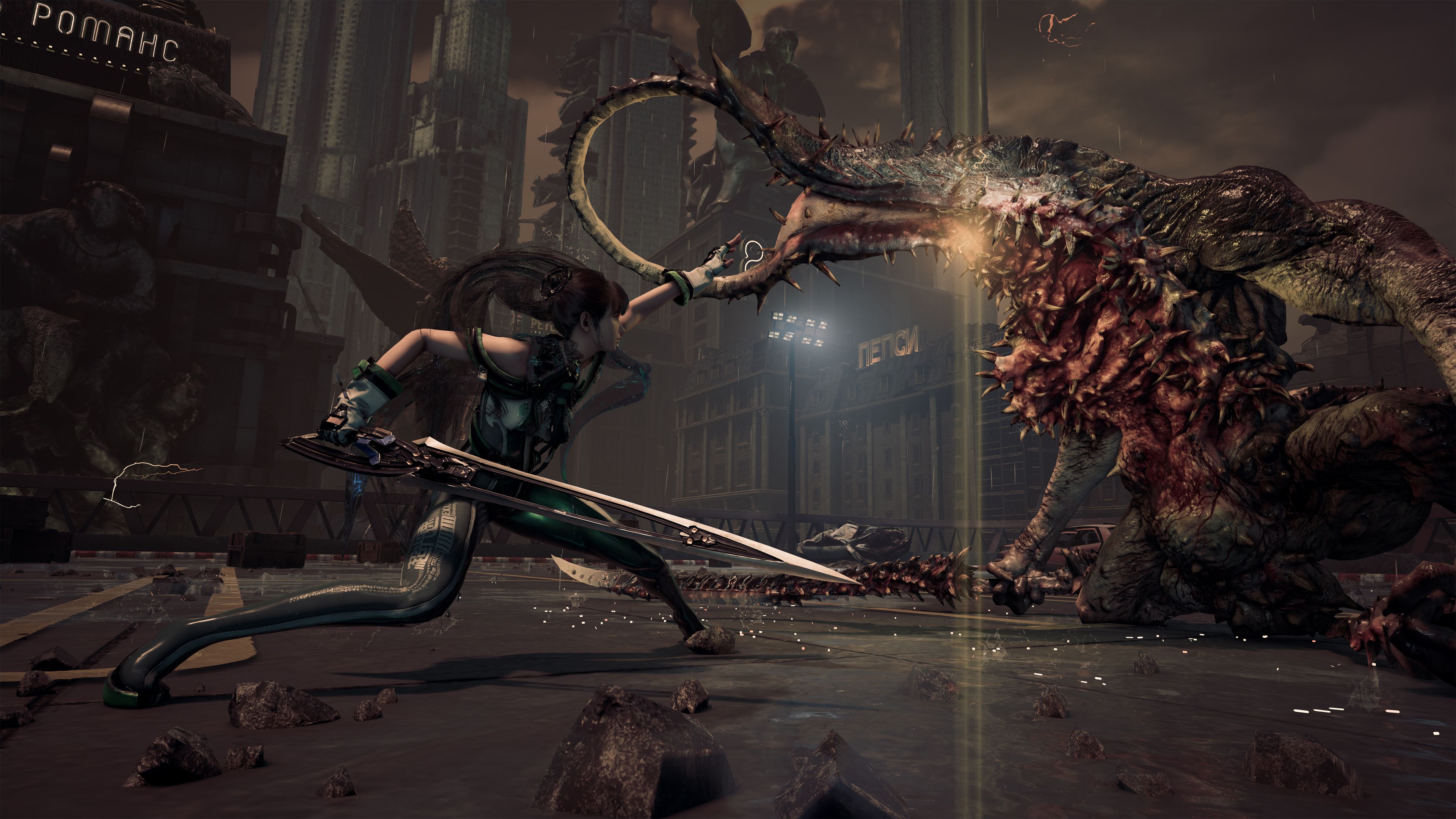 Even battling a monster in Stellar Blade.