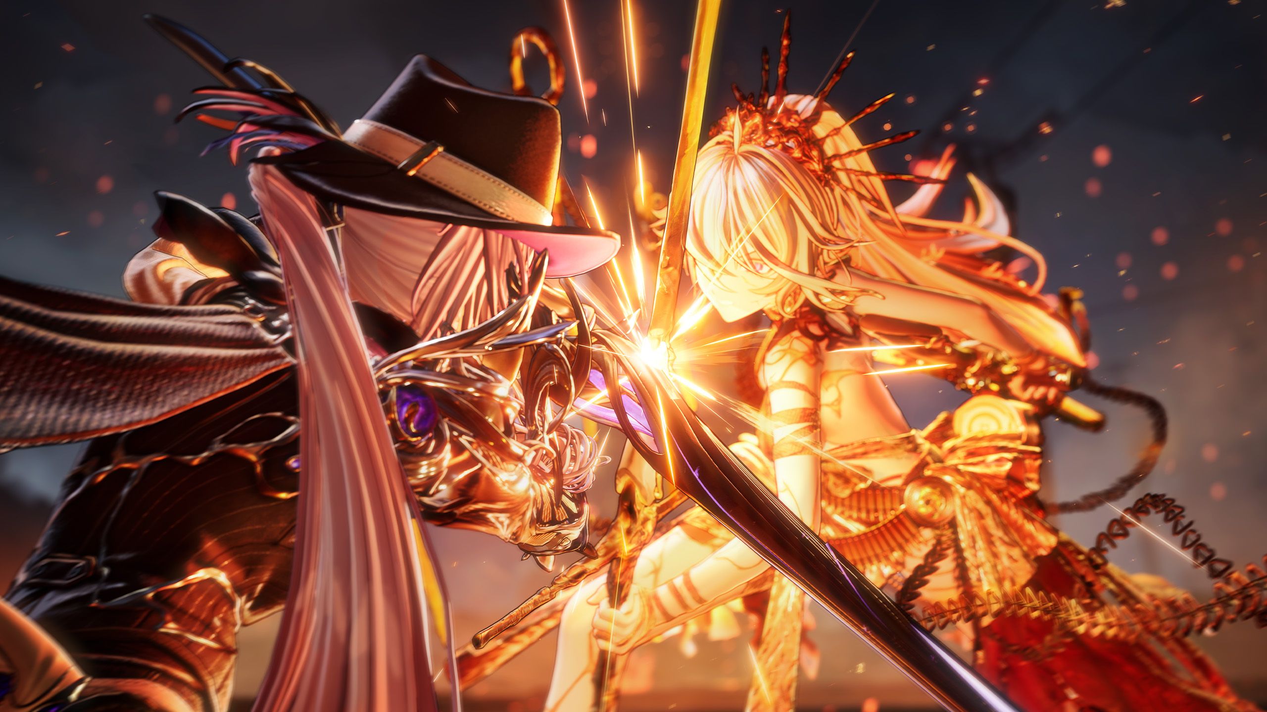 Two characters clash with blades in a screenshot from Silver Palace
