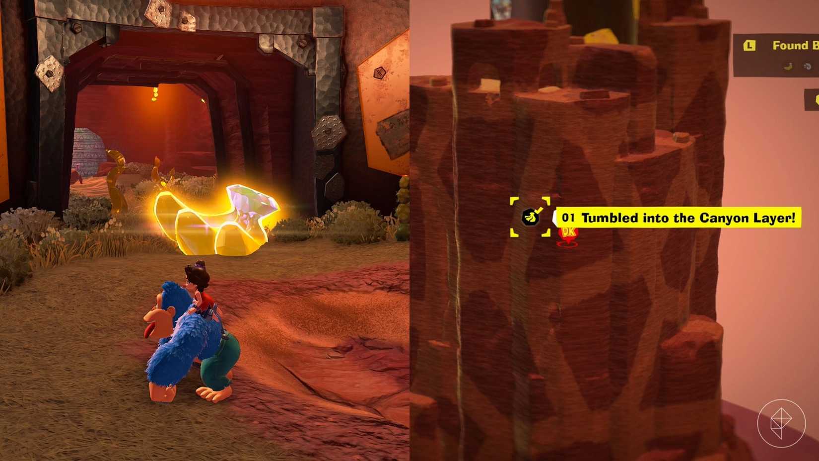 Canyon Layer Banandium Gem locations in Donkey Kong Bananza