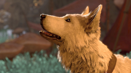 Scratch being adorable in Baldur’s Gate 3.