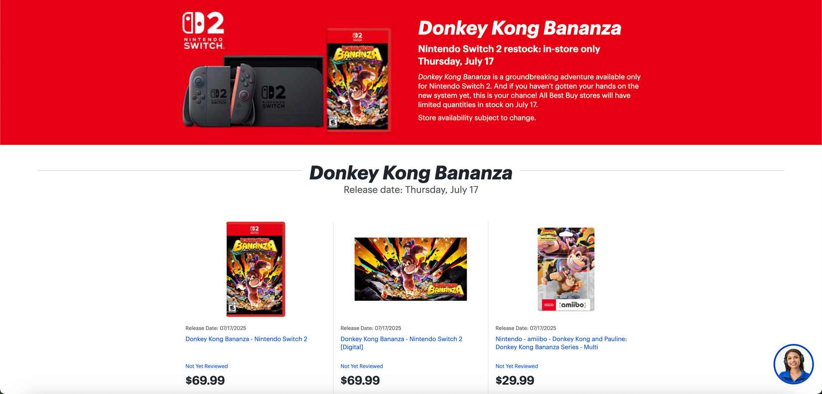 Nintendo Switch 2 restock at Best Buy on Donkey Kong Bananza launch day