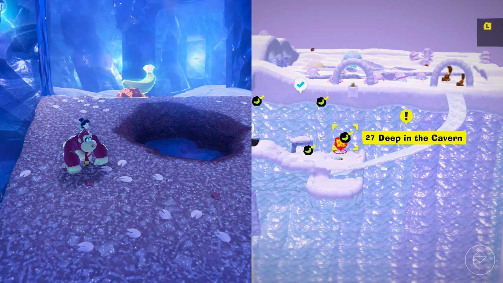 Freezer Layer Banandium Gem (banana) locations in Donkey Kong Bananza