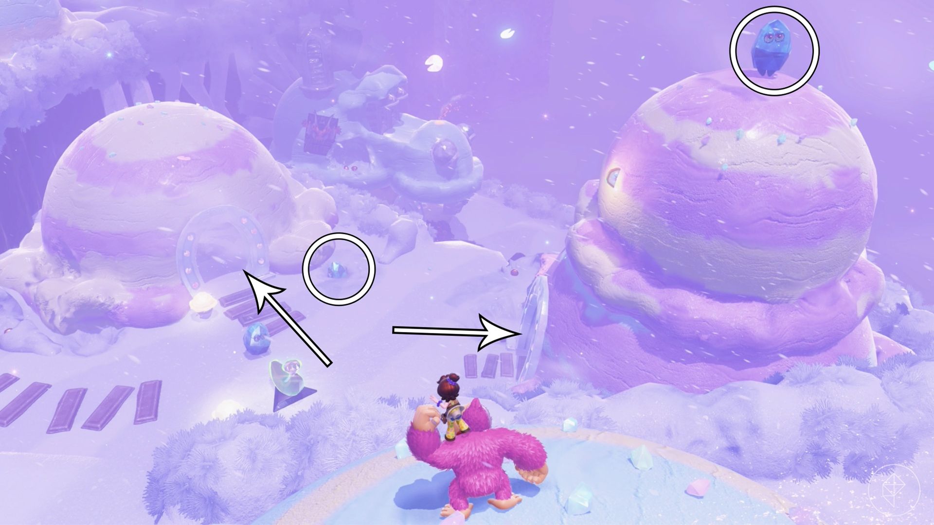 Freezer Layer Banandium Gem (banana) locations in Donkey Kong Bananza