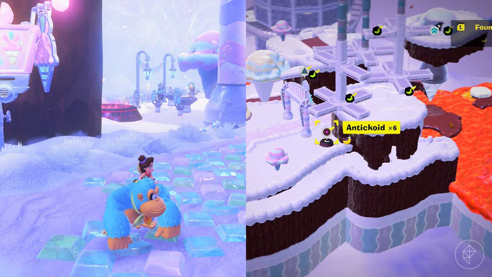 Freezer Layer Banandium Gem (banana) locations in Donkey Kong Bananza
