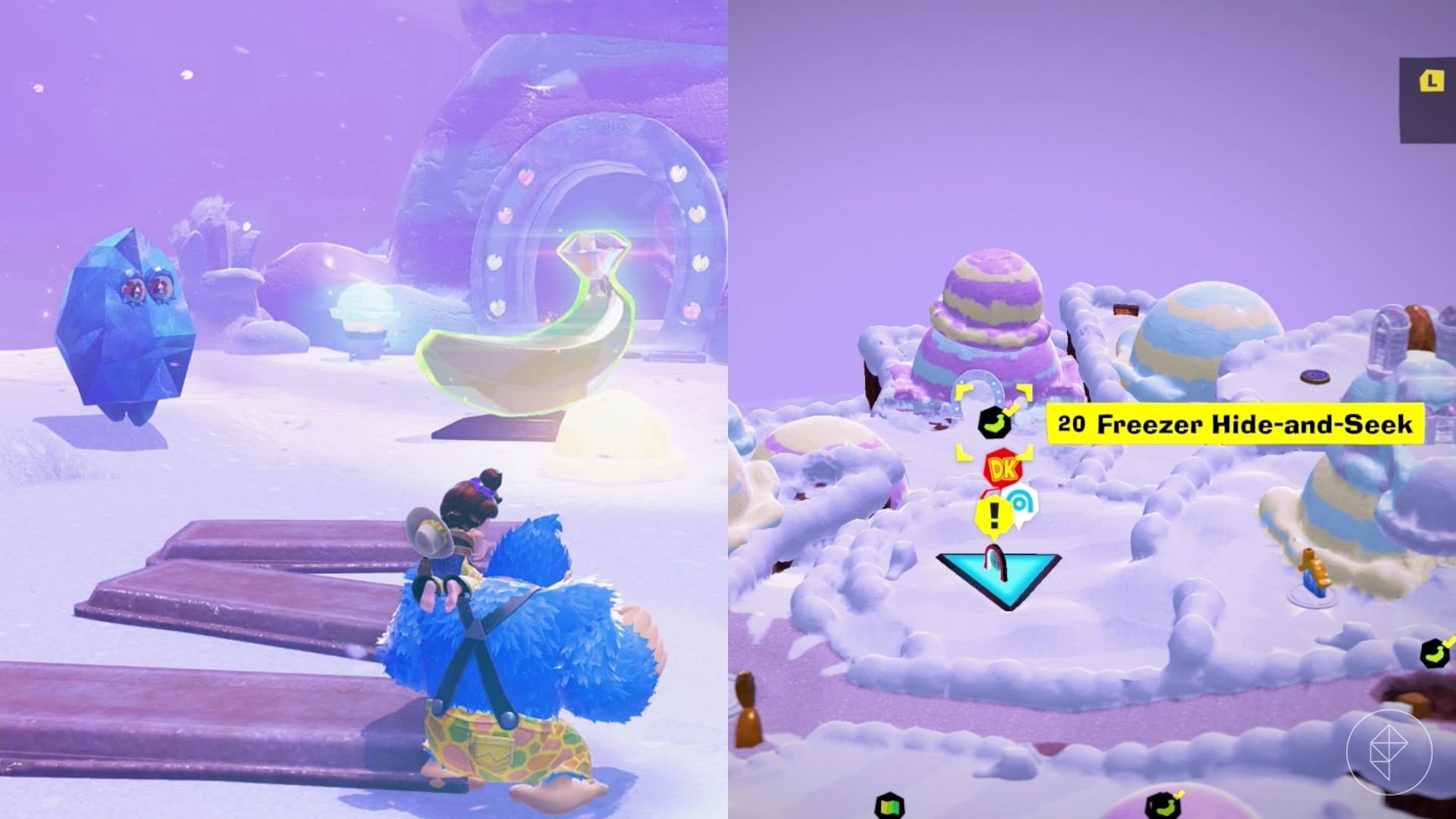 Freezer Layer Banandium Gem (banana) locations in Donkey Kong Bananza