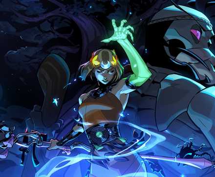 Melinoe, a woman with blonde hair and a phantom, skeletal arm, looks to be casting an incantation. A screenshot from Hades 2.