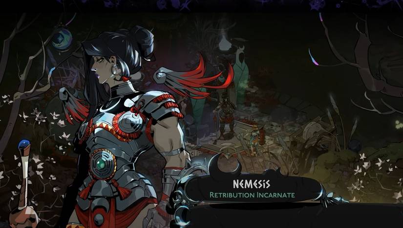 नेमसिस, हेड्स 2 में बदला लेने का अवतार, खिलाड़ी से बात करता है।