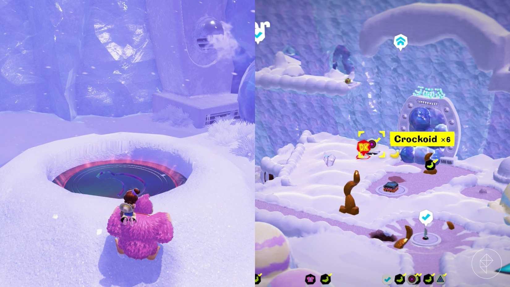 Freezer Layer Banandium Gem (banana) locations in Donkey Kong Bananza