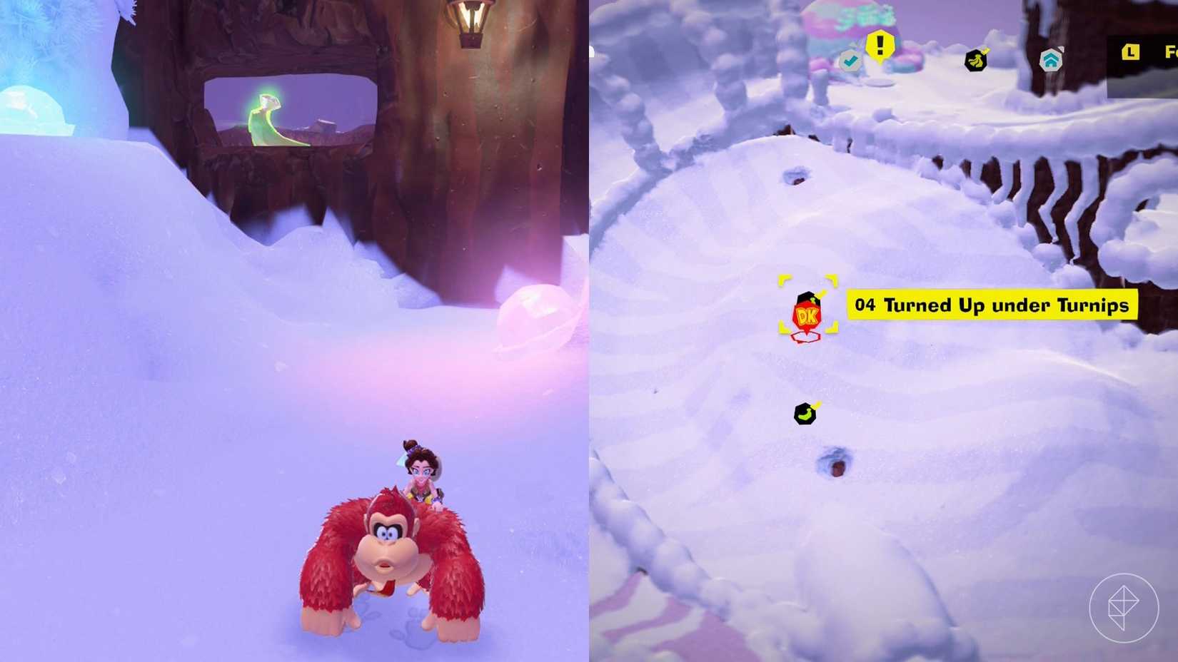 Freezer Layer Banandium Gem (banana) locations in Donkey Kong Bananza