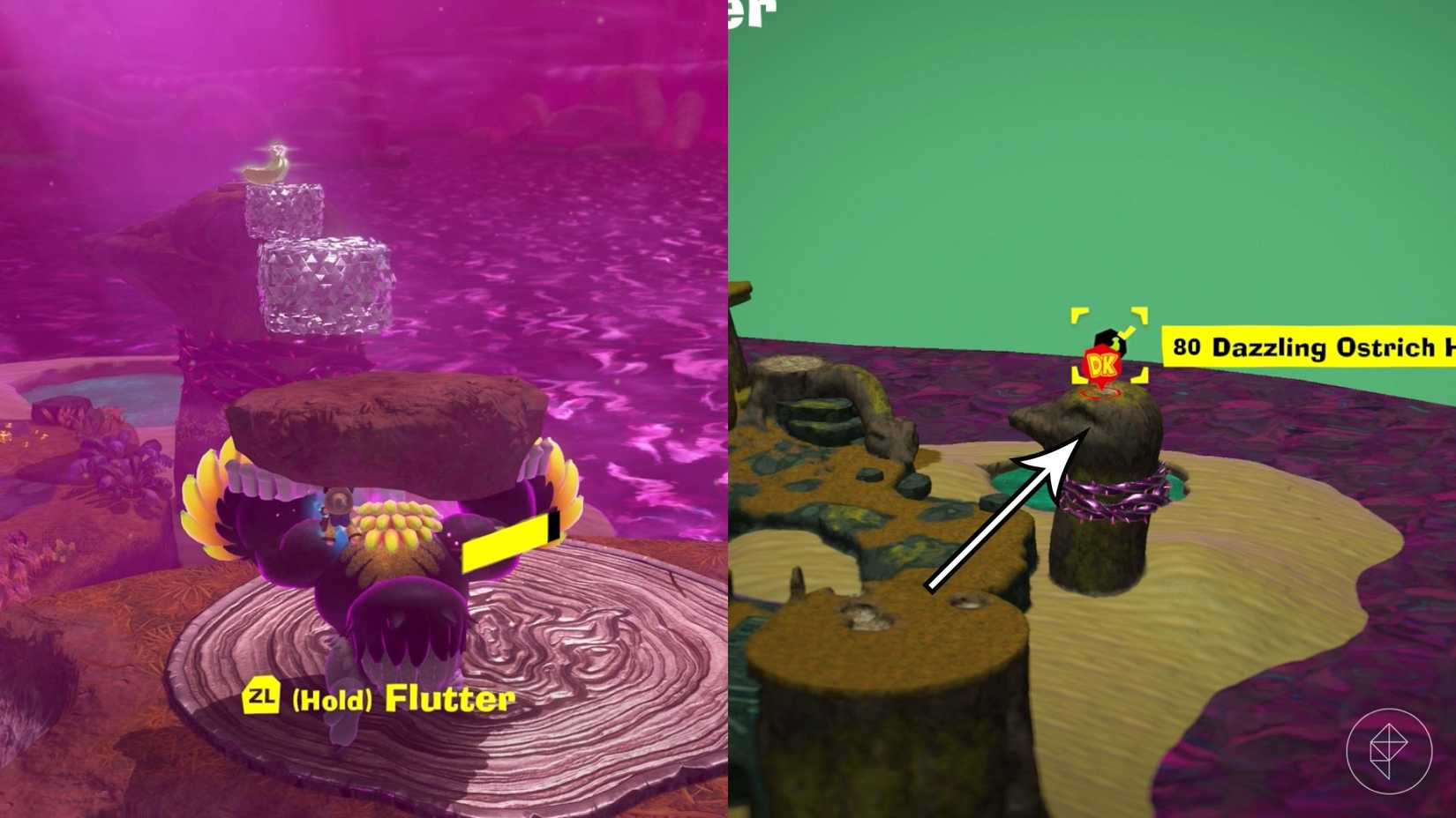 Forest Layer Banandium Gem (banana) locations in Donkey Kong Bananza