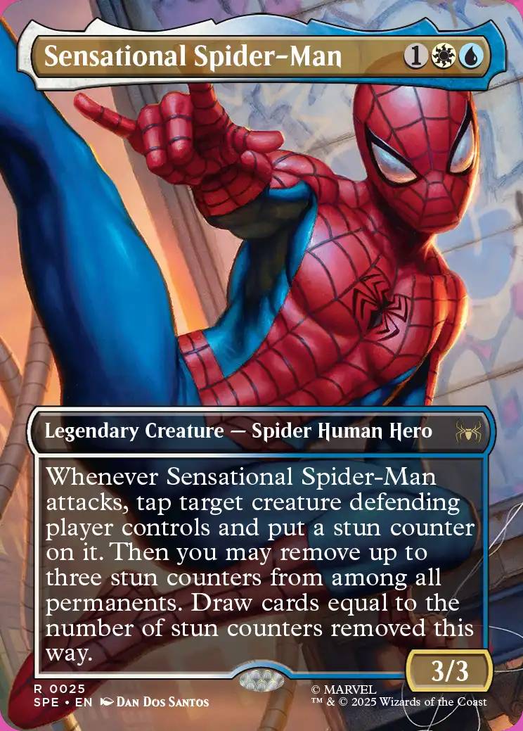 Sensational Spider-Man mtg card from the Marvel Spider-Man Magic the Gathering set
