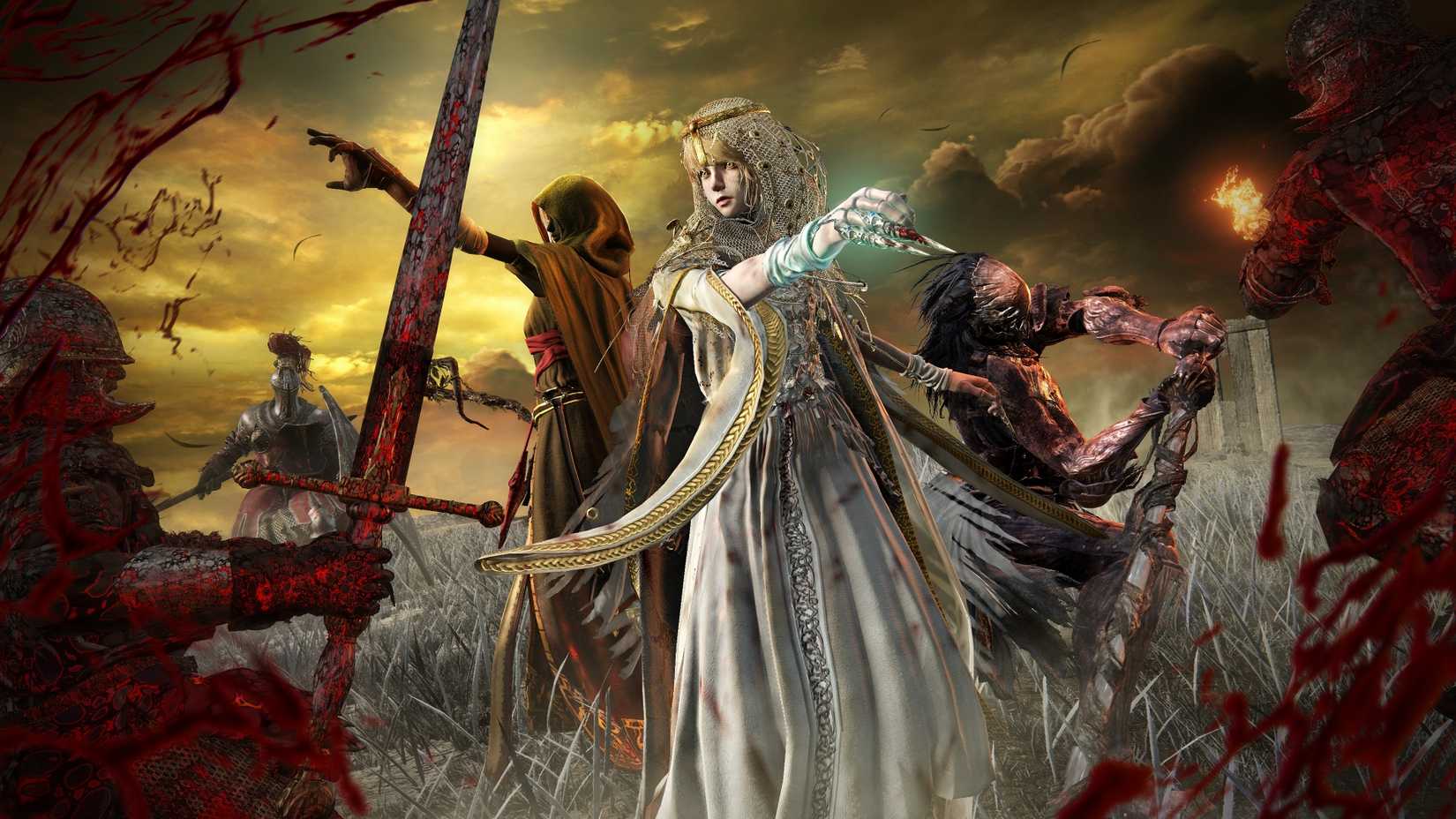 Elden Ring Nightreign artwork featuring the Recluse, Revenant, and Executor battling a horde of soldiers
