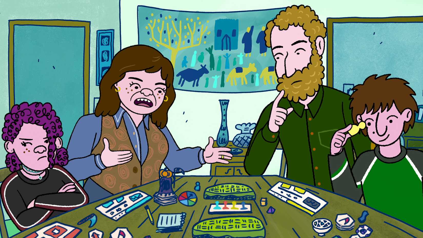 Familia peleando en Long Story Short