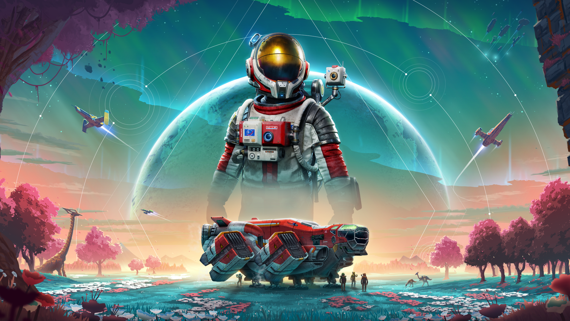 Key art for No Man's Sky's big Voyagers update.