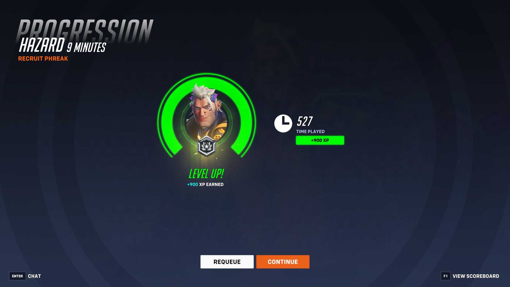 Overwatch 2 Season 18's hero progression screen, featuring Hazard