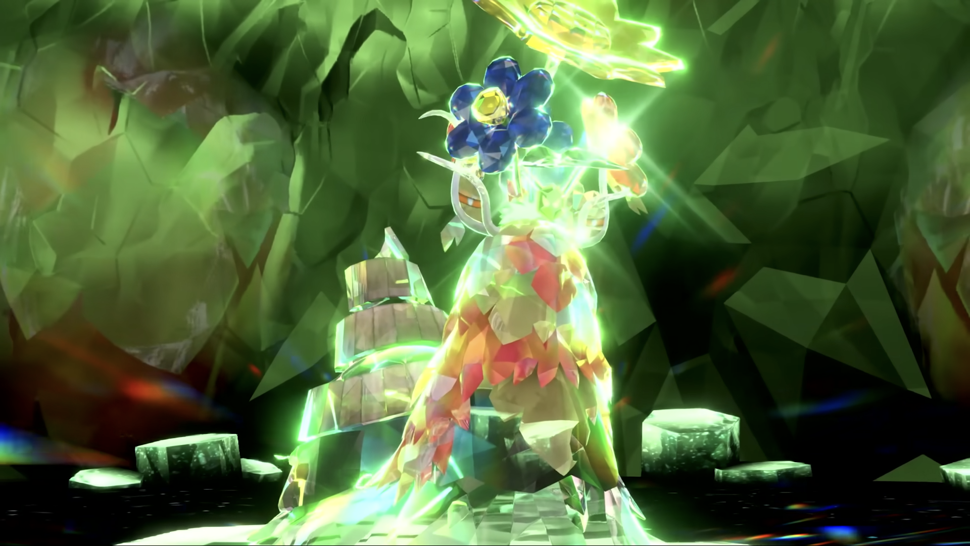 Shiny Wo-Chien in Pokemon Scarlet and Violet's shiny Treasures of Ruin raid.