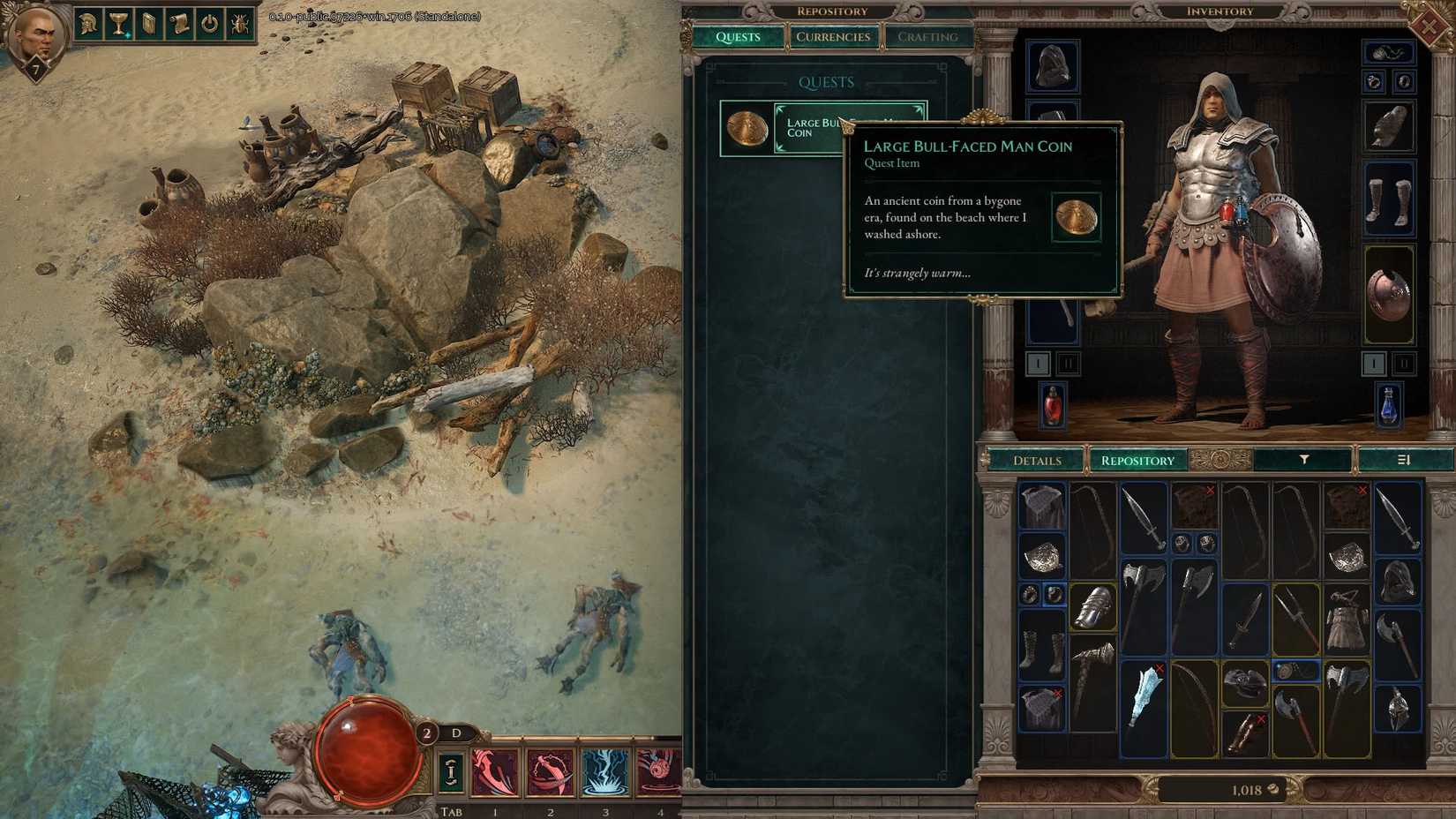 What to do with the Desolate Shore coins in Titan Quest 2