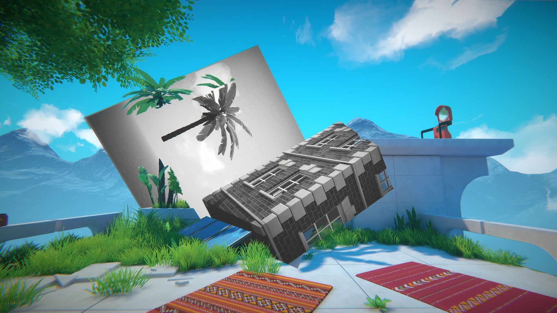 Using a picture of a building as a ramp bridge in Viewfinder.