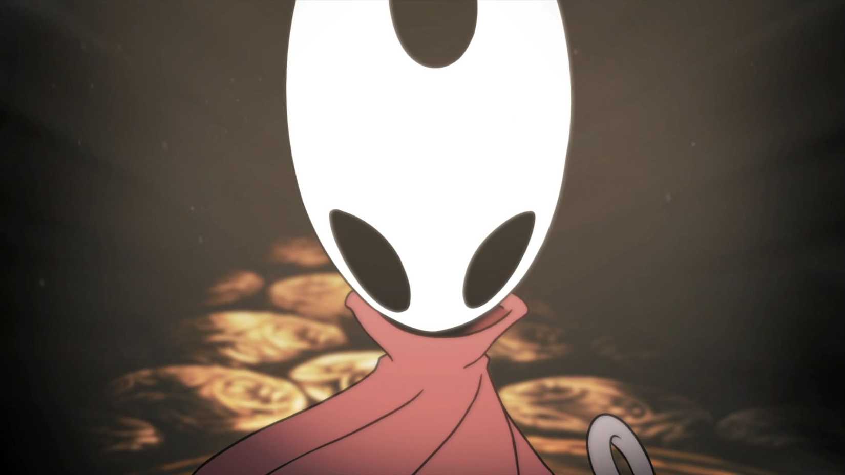 Hornet seeing the Citadel gates open in Silksong.