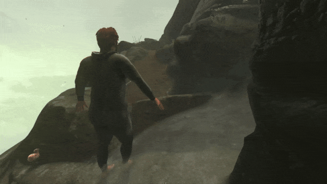 A man falls down a stream in Baby Steps.