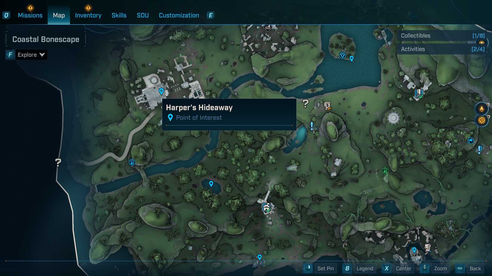 एक नक्शा छवि दिखा रहा है जहां मांस शुरू करने के लिए सीमा 4 में हत्या है