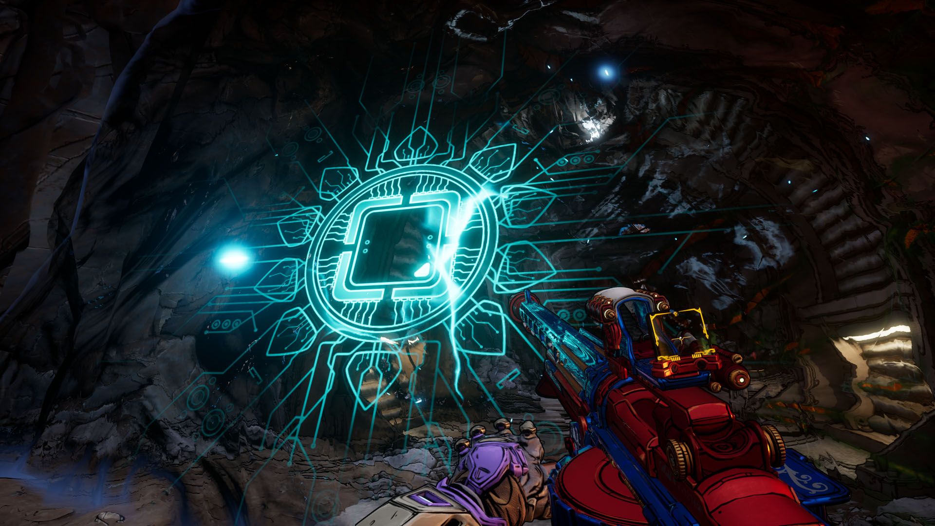 A Borderlands 4 screenshot showing the entrance of an abandoned Auger mine