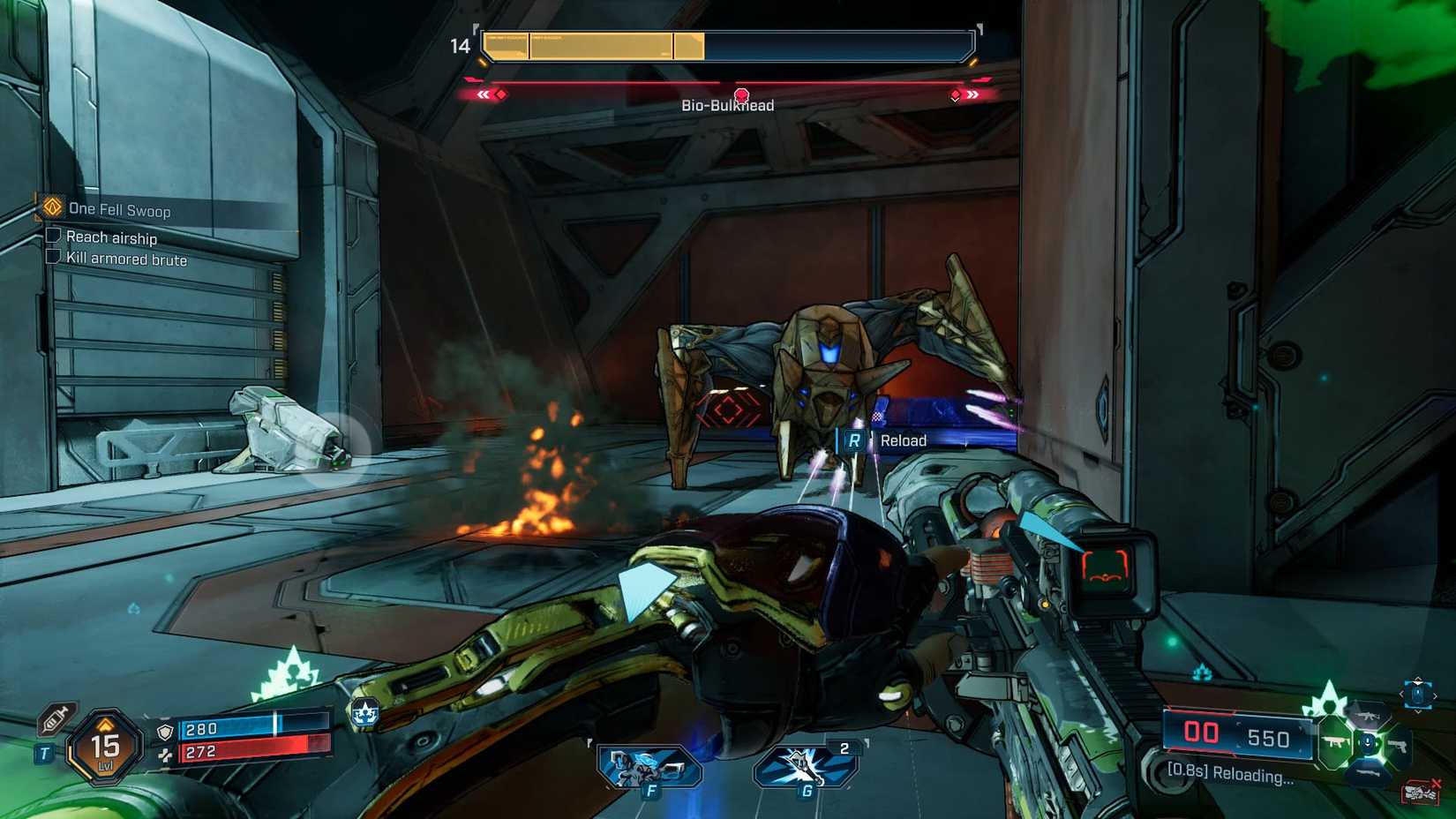 Borderlands 4 screenshot showing bio-bulkhead boss