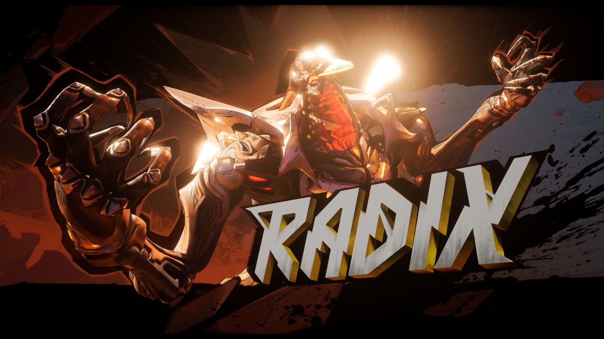 A Borderlands 4 screenshot showing Radix, the boss you fight in the Carcadia Burn Vault