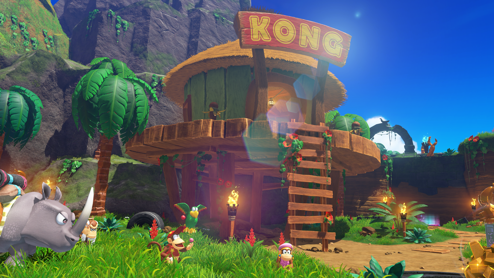 Donkey Kong's house appears in Donkey Kong Bananza's DK Island DLC.