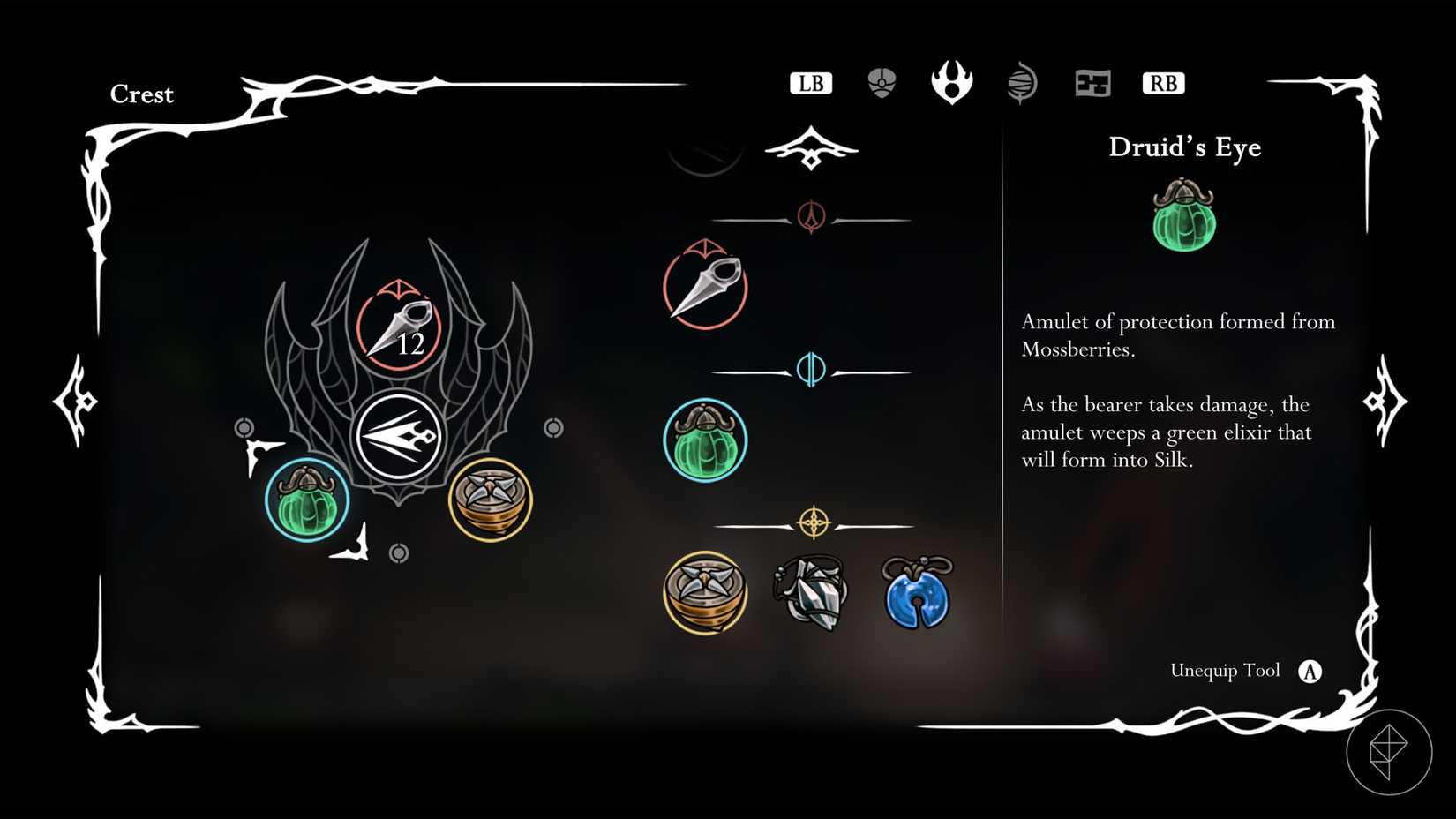 Druid's coat of arms in Hollow Knight Silksong.