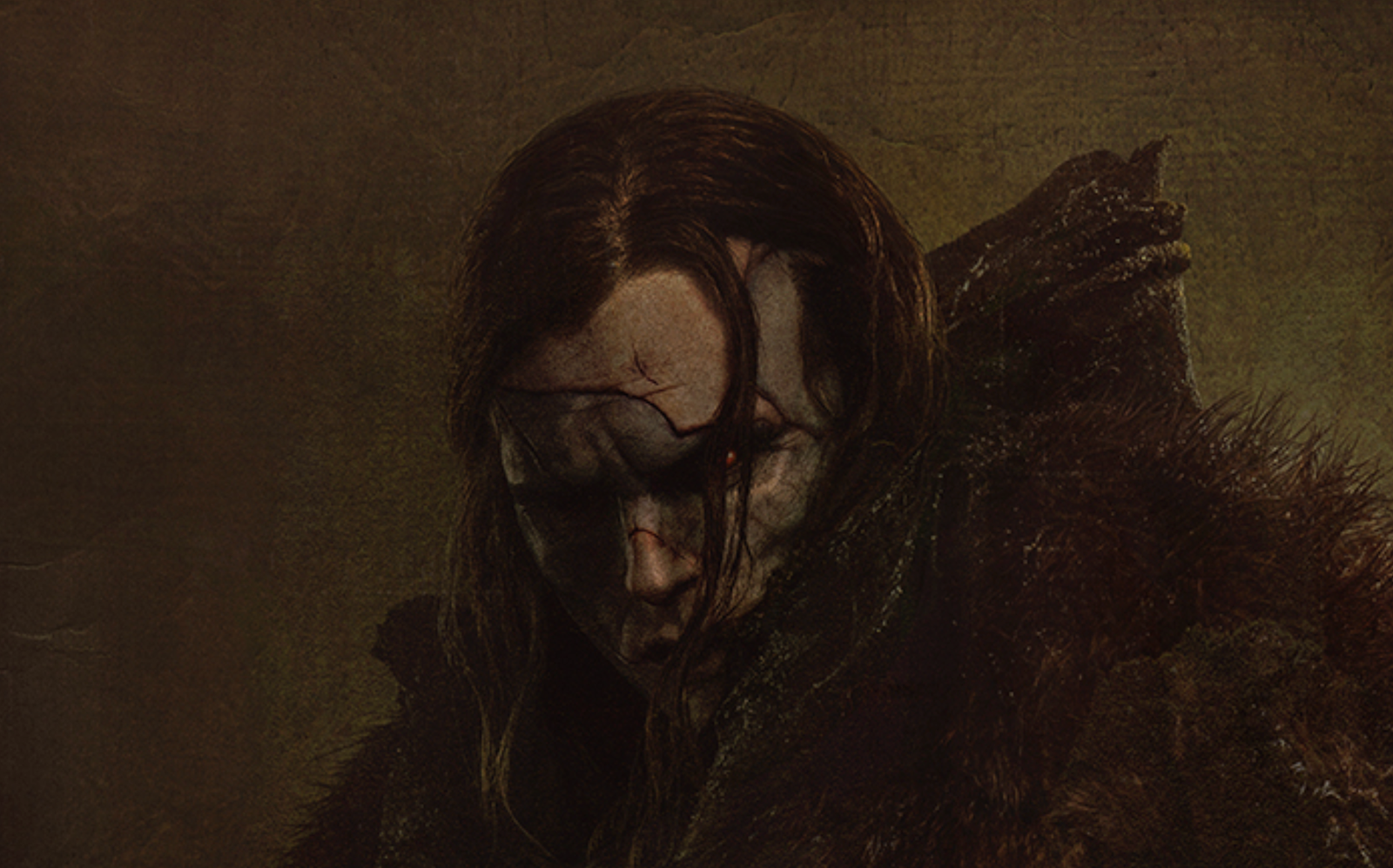 Still from Guillermo del Toro's Frankenstein showing a cloaked, stitched-together creature
