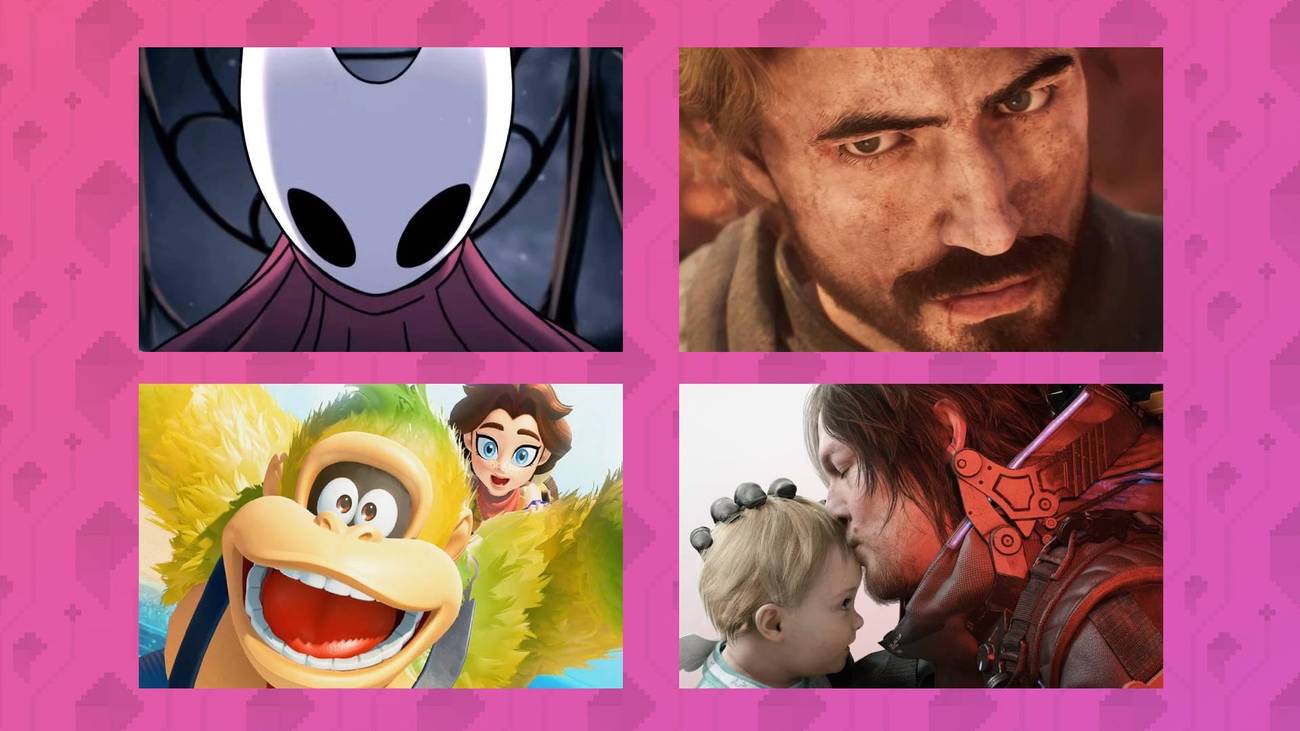 Key art for Clair Obscur, DK Bananza, Silksong, and Death Stranding 2 for GOTY 2025 predictions