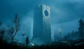 Bloodborne Meets Deus Ex: Human Revolution In the Best Sleeper Hit on Game Pass 59 Remi approaching a tower in a screenshot from Hell Is Us.