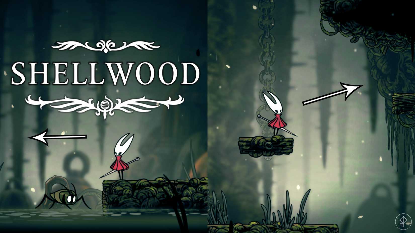 The road into Shellwood in Hollow Knight: Silksong.