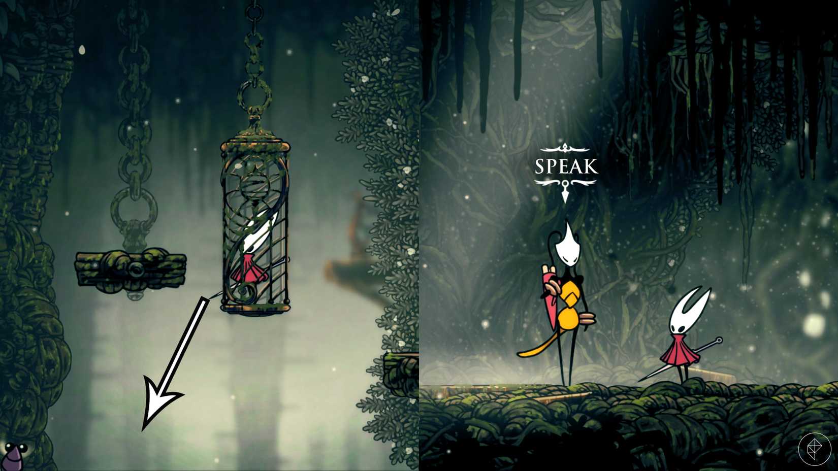 Shakra's location in Shellwood in Hollow Knight: Silksong.