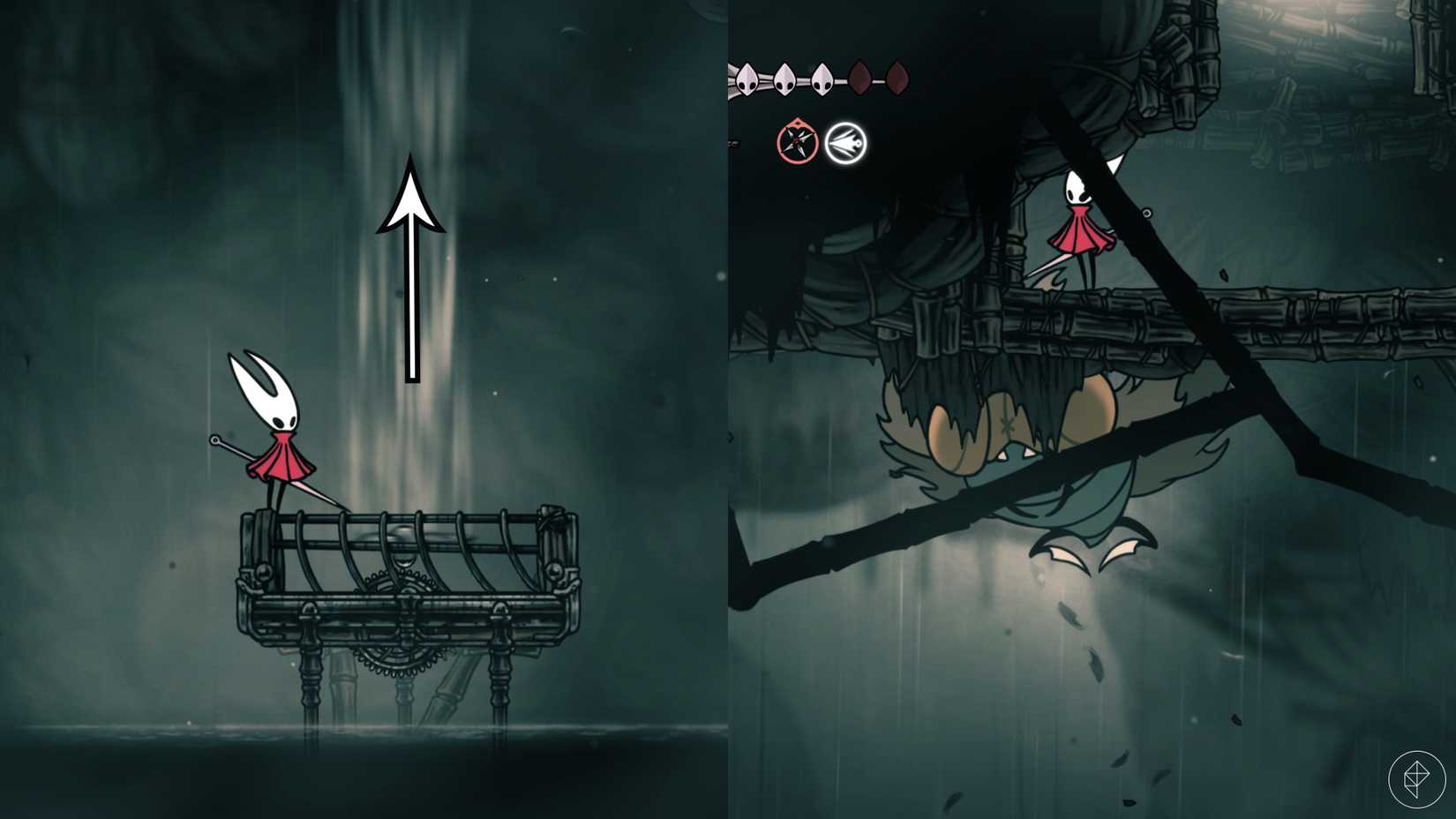 Una hazaña en la pelea de Boss Moorwing en Hollow Knight: Silksong.