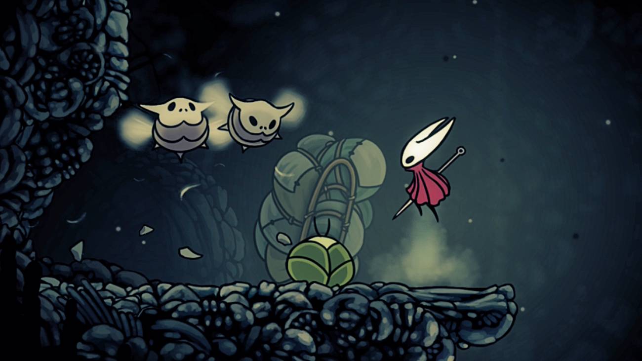 Hornet rescuing a courier in Silksong