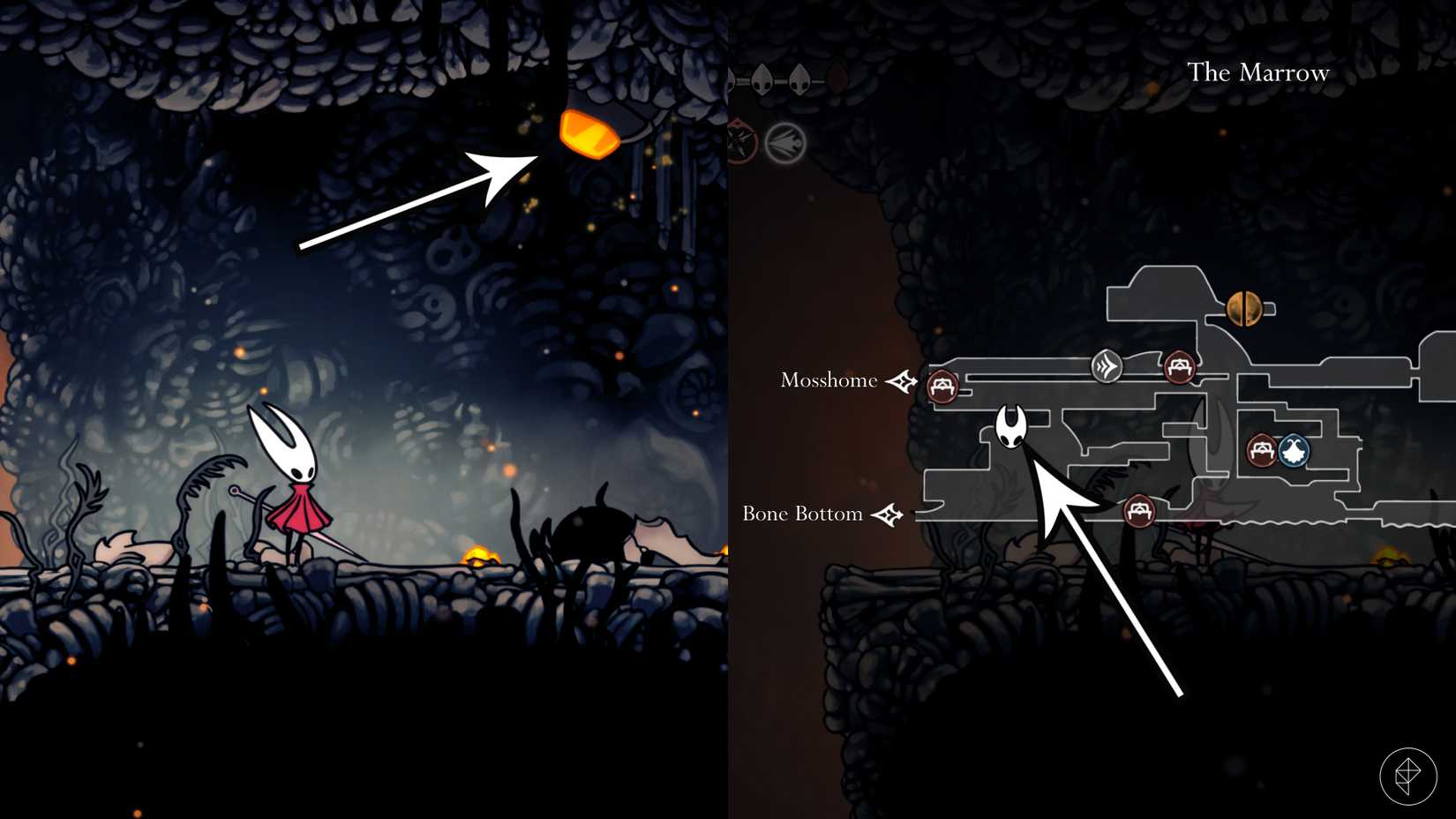 La primera ubicación volátil de Flintbeetle en Hollow Knight: Silksong.