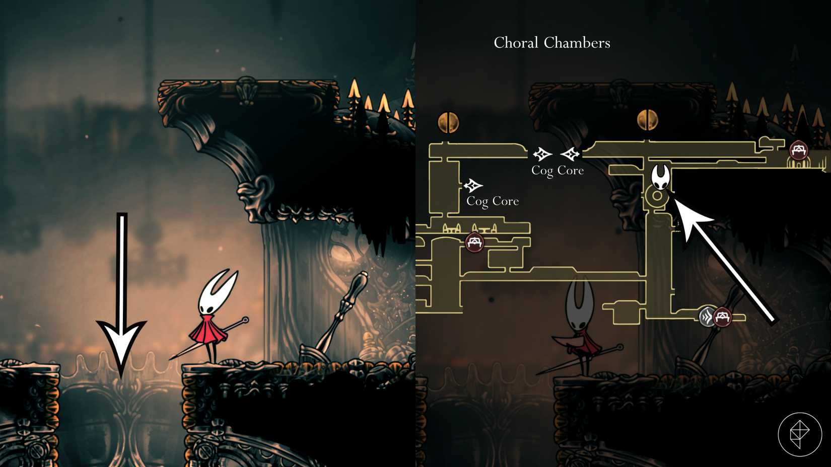 खोखले नाइट में जुबिलाना के स्थान का मार्ग: सिल्क्सॉन्ग।