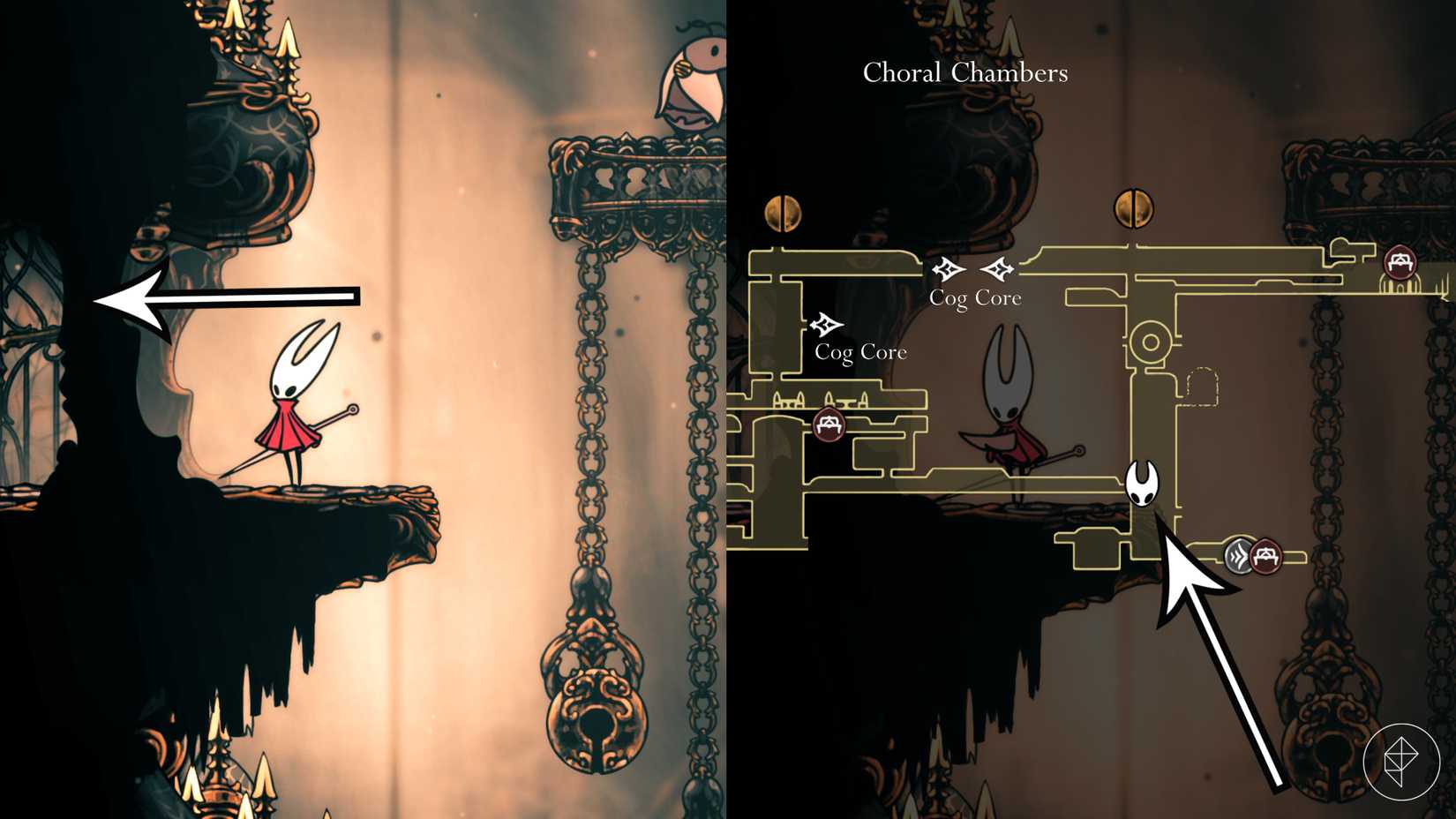 खोखले नाइट में जुबिलाना के स्थान का मार्ग: सिल्क्सॉन्ग।