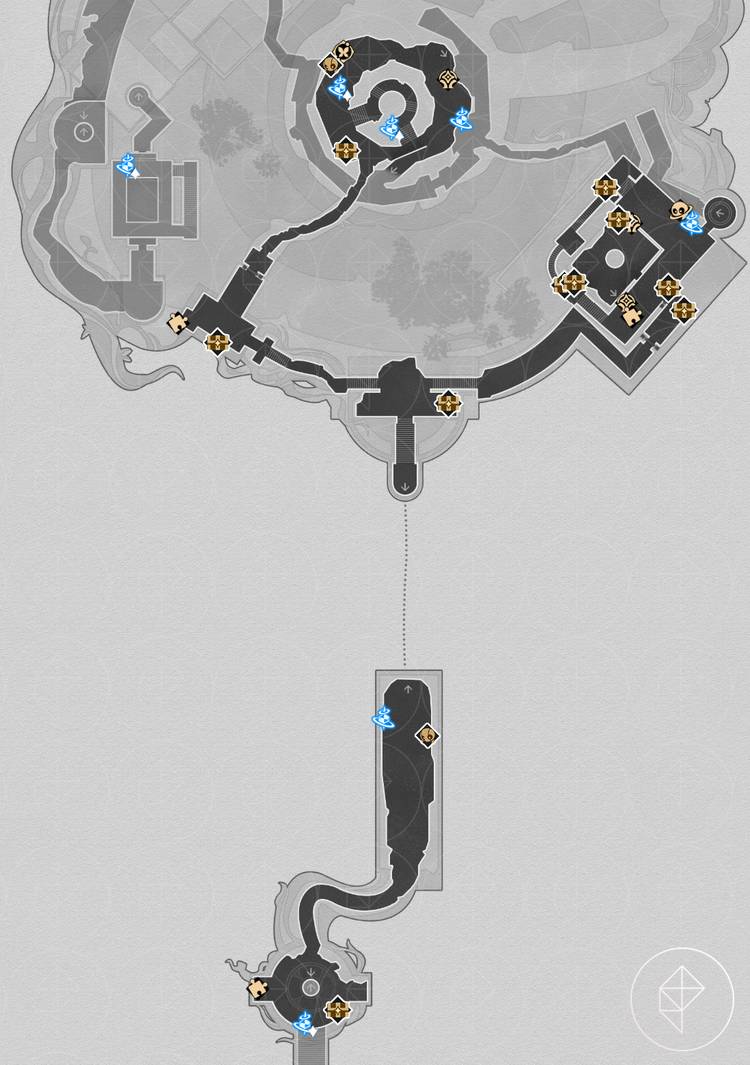 A map of the second floor of the 